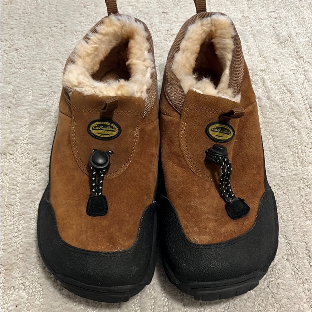 Brown and Black Suede Slip-On Shoes